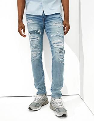 AE AirFlex 360 Patched Slim Jean | American Eagle Outfitters (US & CA)