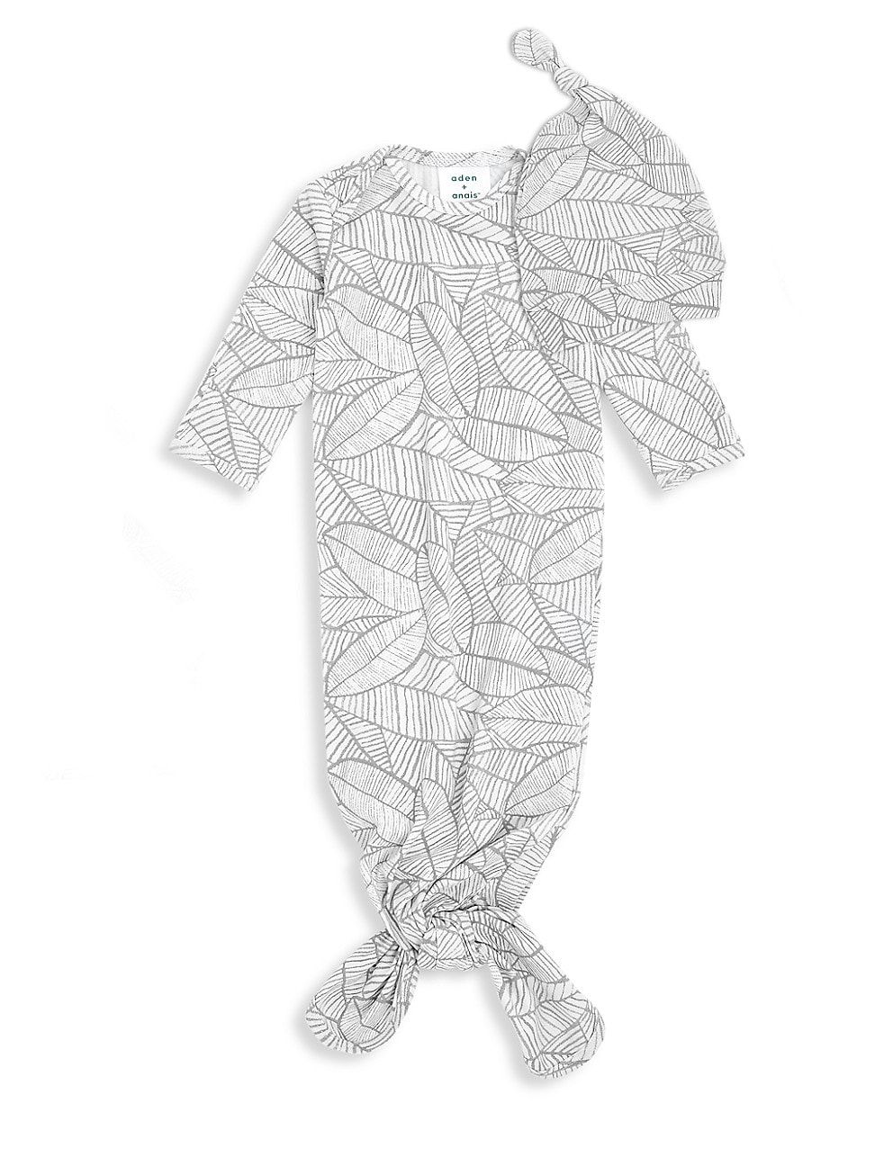 aden + anais Baby's 2-Piece Comfort Knit Zebra-Print Gown & Hat Set - Grey - Size Newborn | Saks Fifth Avenue