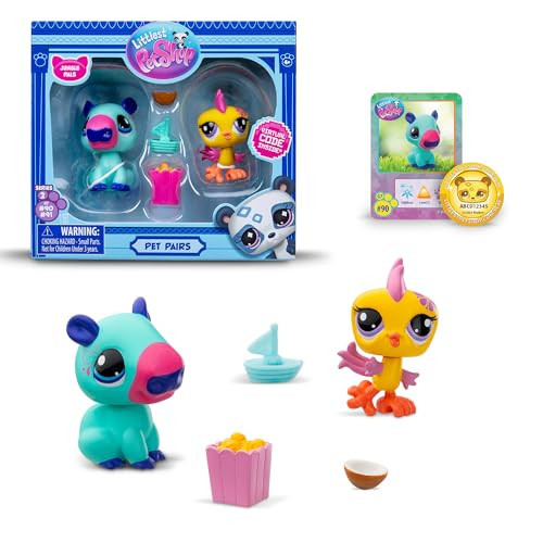 BANDAI Littlest Pet Shop Pet Pairs 2 Pack (ONE Supplied AT Random) | Each Contains 2 LPS Mini Pet Toys 3 Accessories 1 Collector Card and 1 Virtual Code | Collectable Toys for Girls and Boys | Amazon (US)