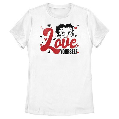 Women's Betty Boop Love Yourself  T-Shirt - White - 2X Large | Target