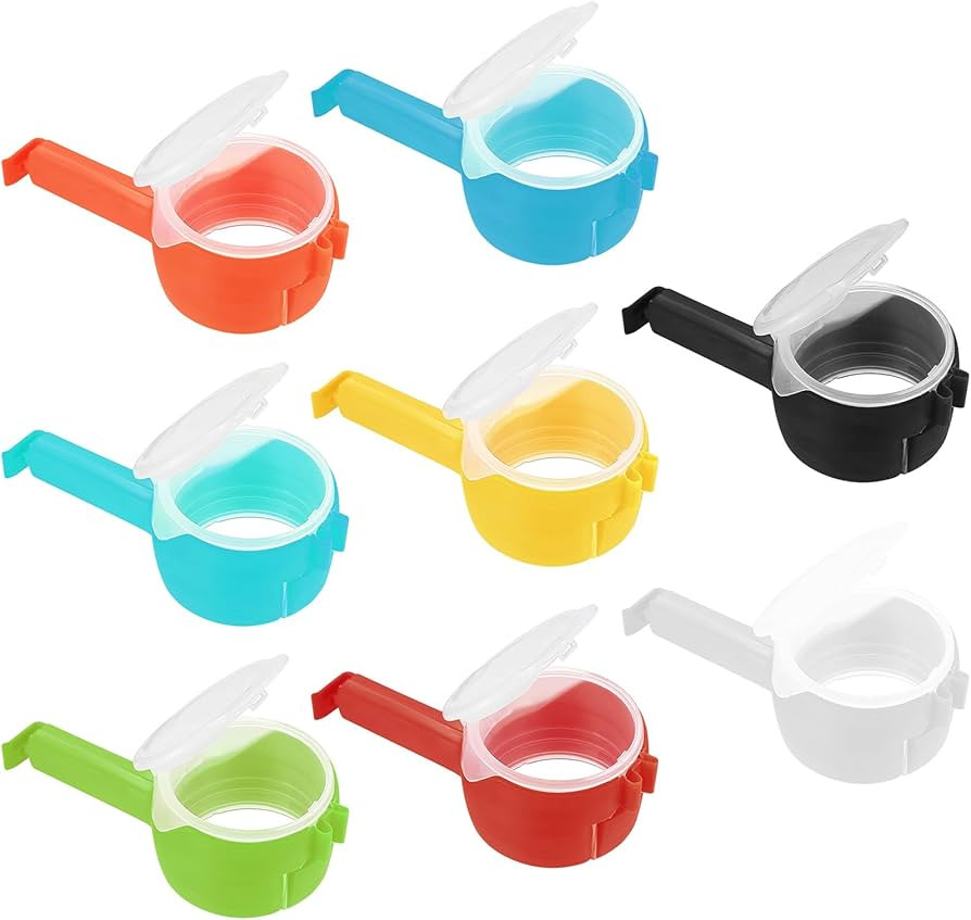 8 STK Verschlussclips mit Ausschütter, Tütenclips für Beutel, Küchenclips, Snackspender Müsl... | Amazon (DE)