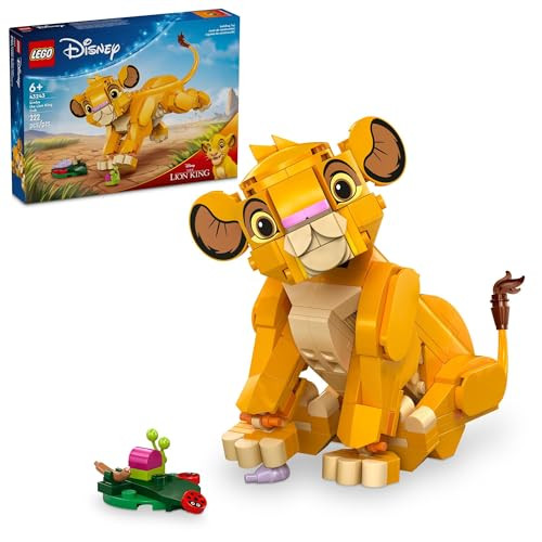 LEGO Disney Simba The Lion King Cub Building Toy - Collectible Play & Display Set - 6 Year Old Girl & Boy Birthday Gift - Detailed Model of Disney Simba - 43243 | Amazon (US)