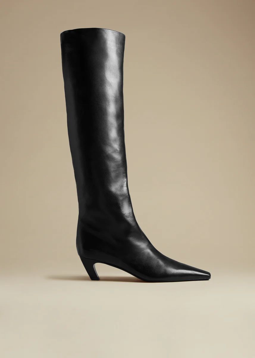The Davis Boot in Black Leather | Khaite
