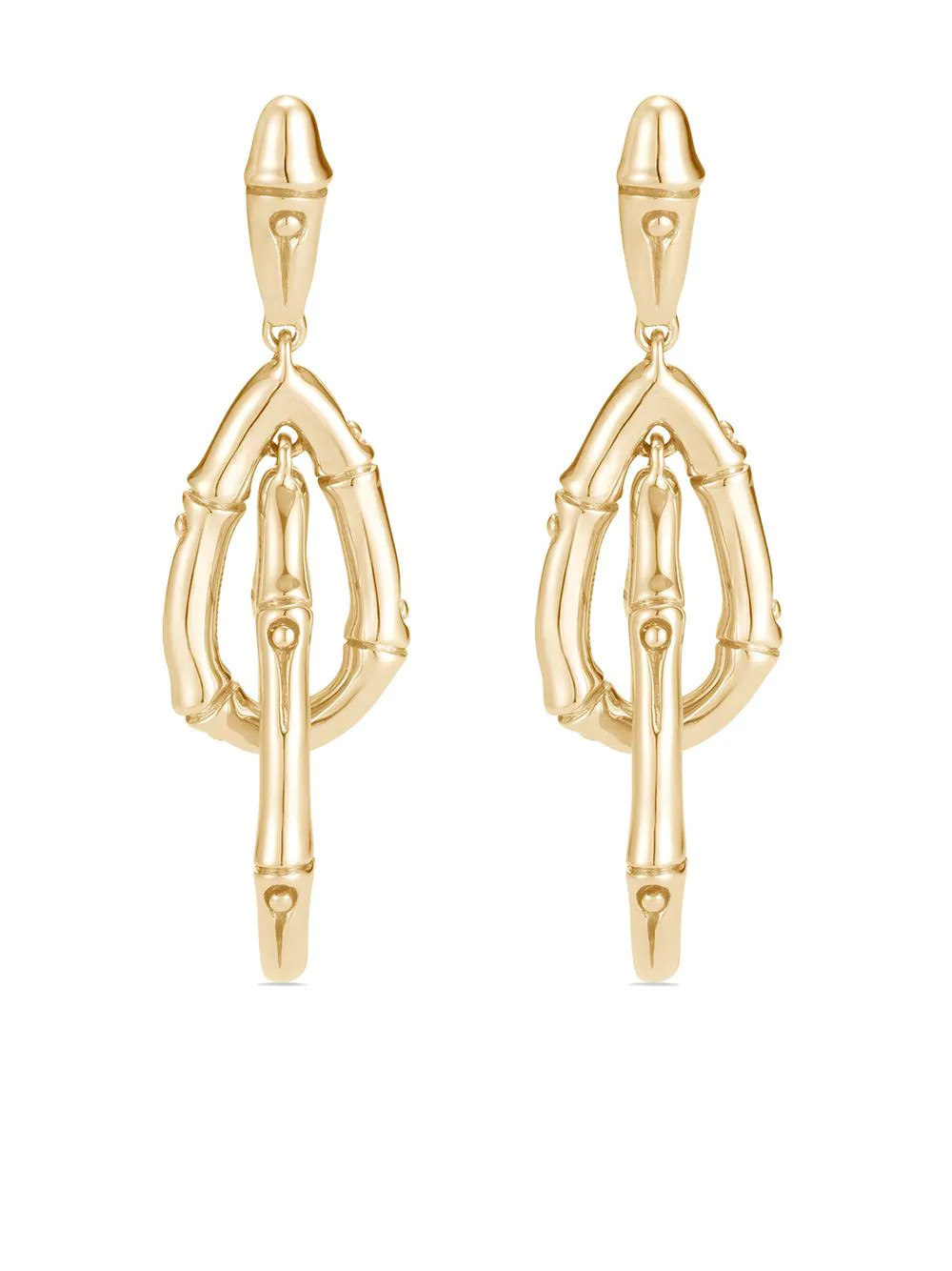18kt yellow gold Bamboo drop earrings | Farfetch Global