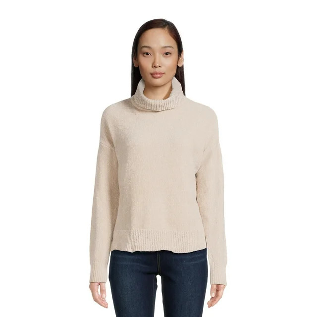 Time and Tru Women's Chenille Turtleneck Pullover Sweater, Midweight, Sizes S-XXXL | Walmart (US)