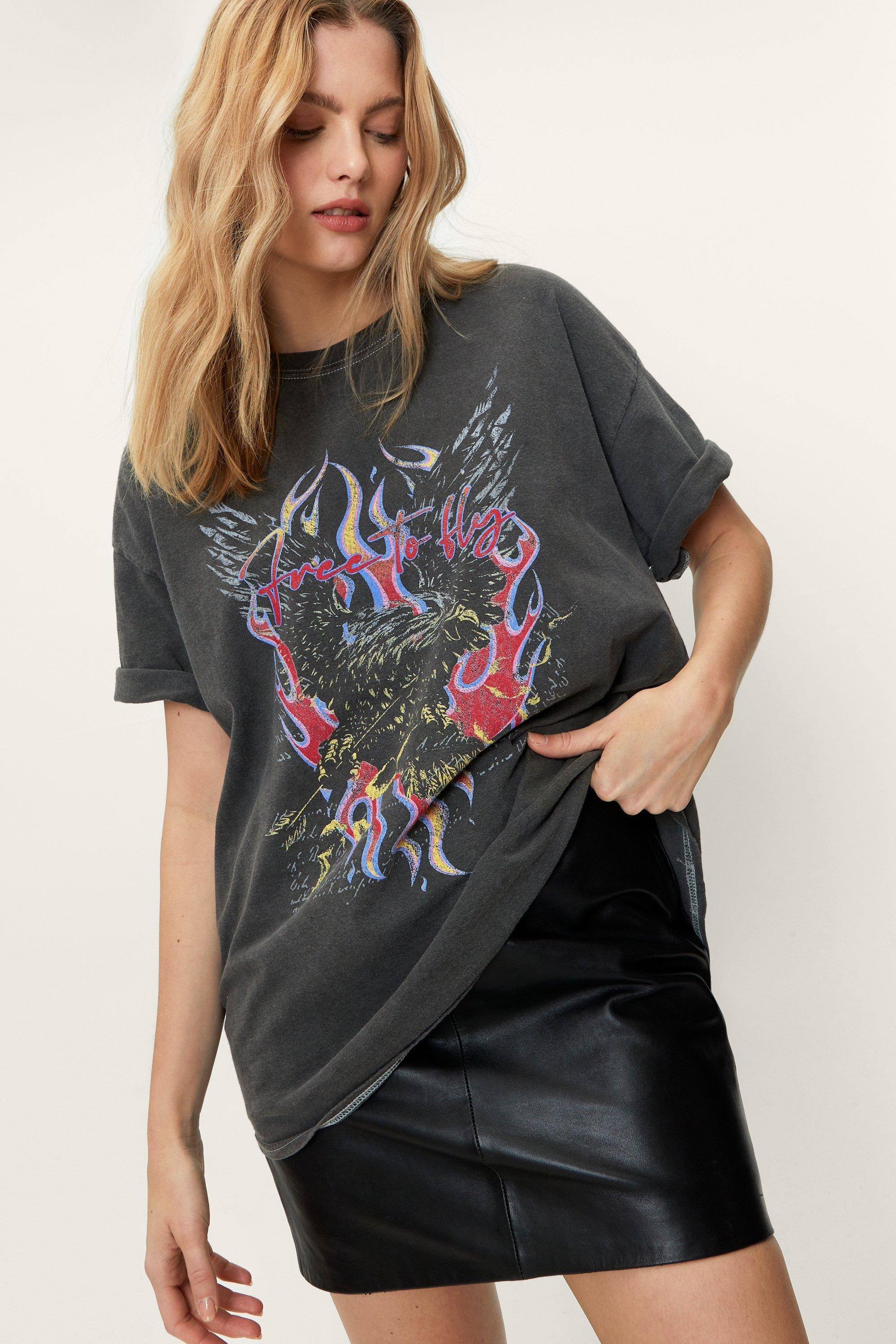 Eagle Graphic Washed Short Sleeve T-Shirt | Nasty Gal (US)