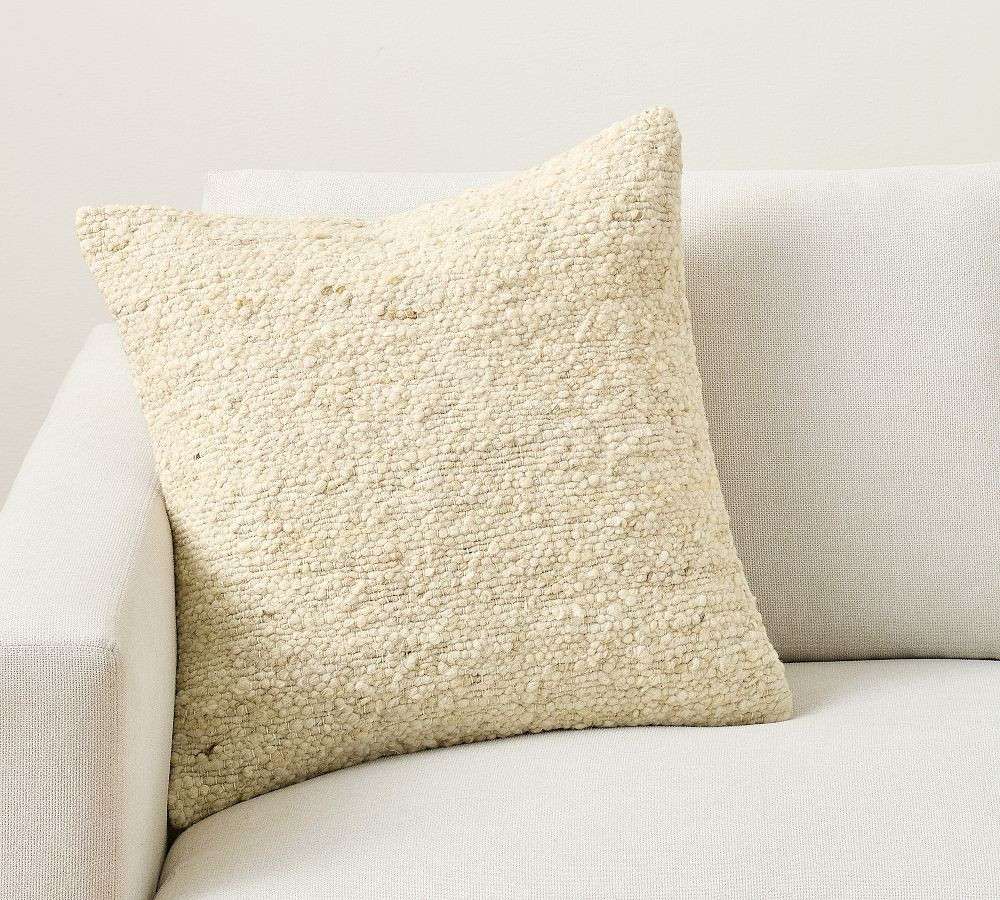 Vassar Woven Textured Pillow Cover, Parchment, 20 | Pottery Barn (US)