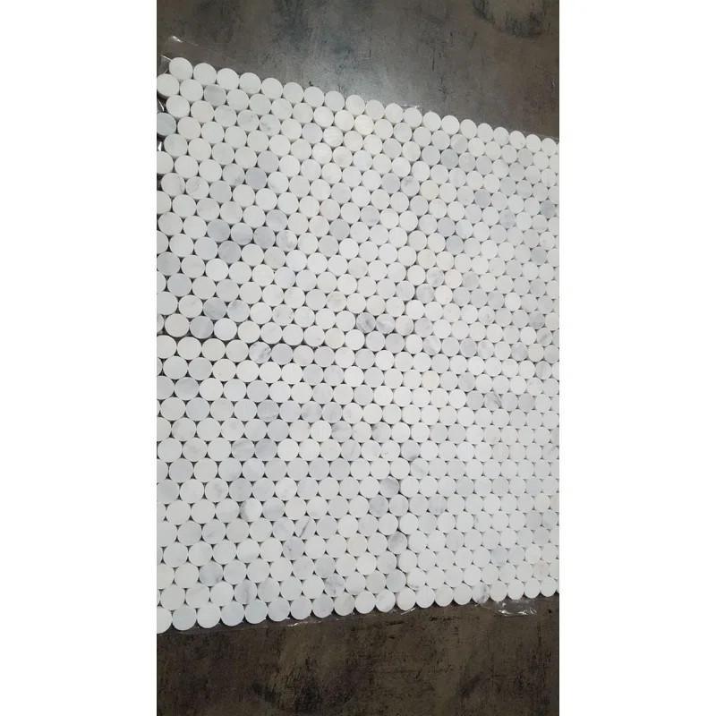 1" x 1" Marble Penny Round Mosaic Wall & Floor Tile | Wayfair North America