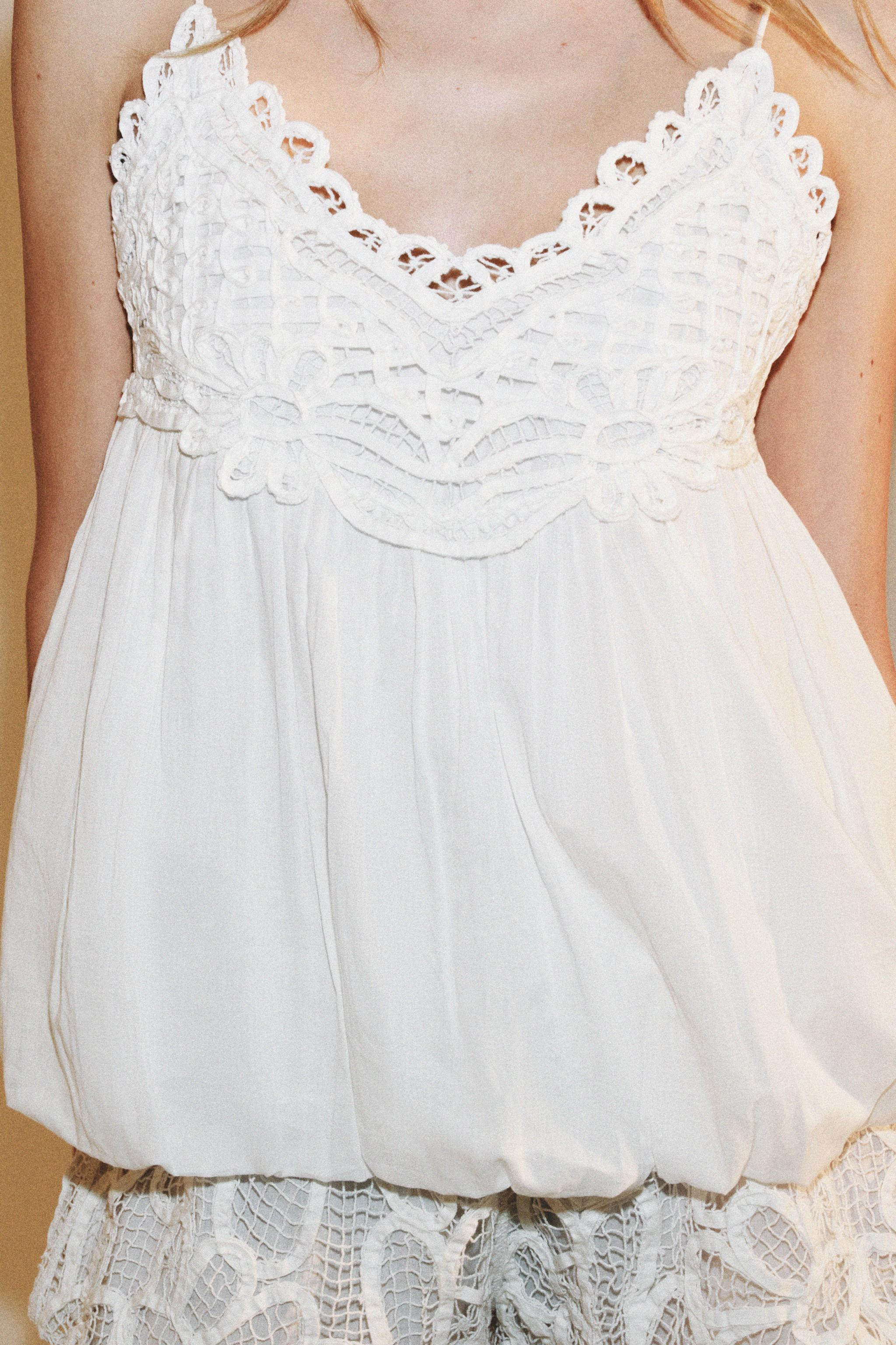 ZW COLLECTION EMBROIDERED PUFFY TOP | Zara US