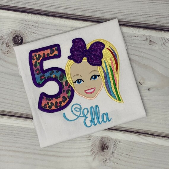 JoJo Siwa Birthday Shirt/JoJo Birthday Shirt/Girls Birthday Shirt/Number Birthday Shirt/Fifth/Gir... | Etsy (US)
