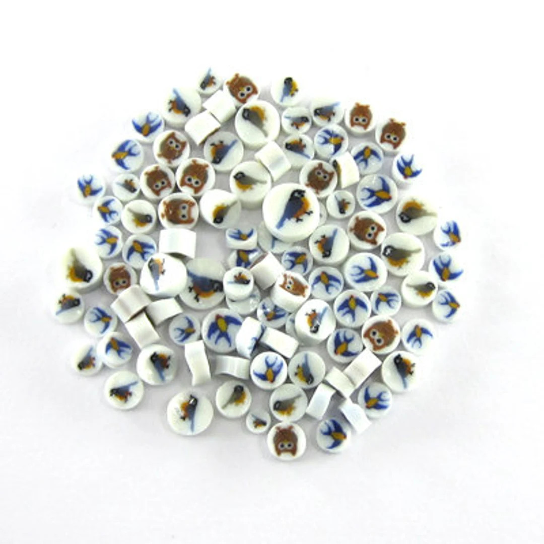 Birds Assortment, 0.5 oz Precut, 90 COE Fusable Glass Murrine Murrini Millefiori - ASRT-BIRD | Etsy (US)