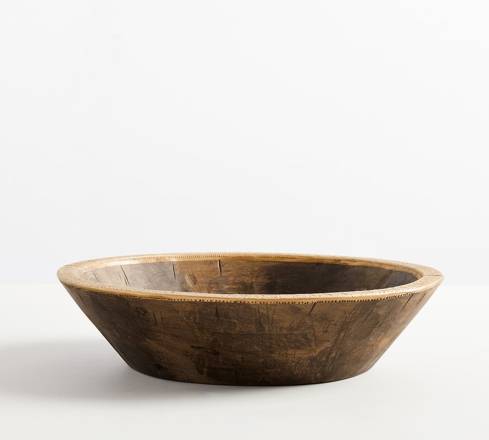 Gilded Wooden Bowl - Gold | Pottery Barn (US)
