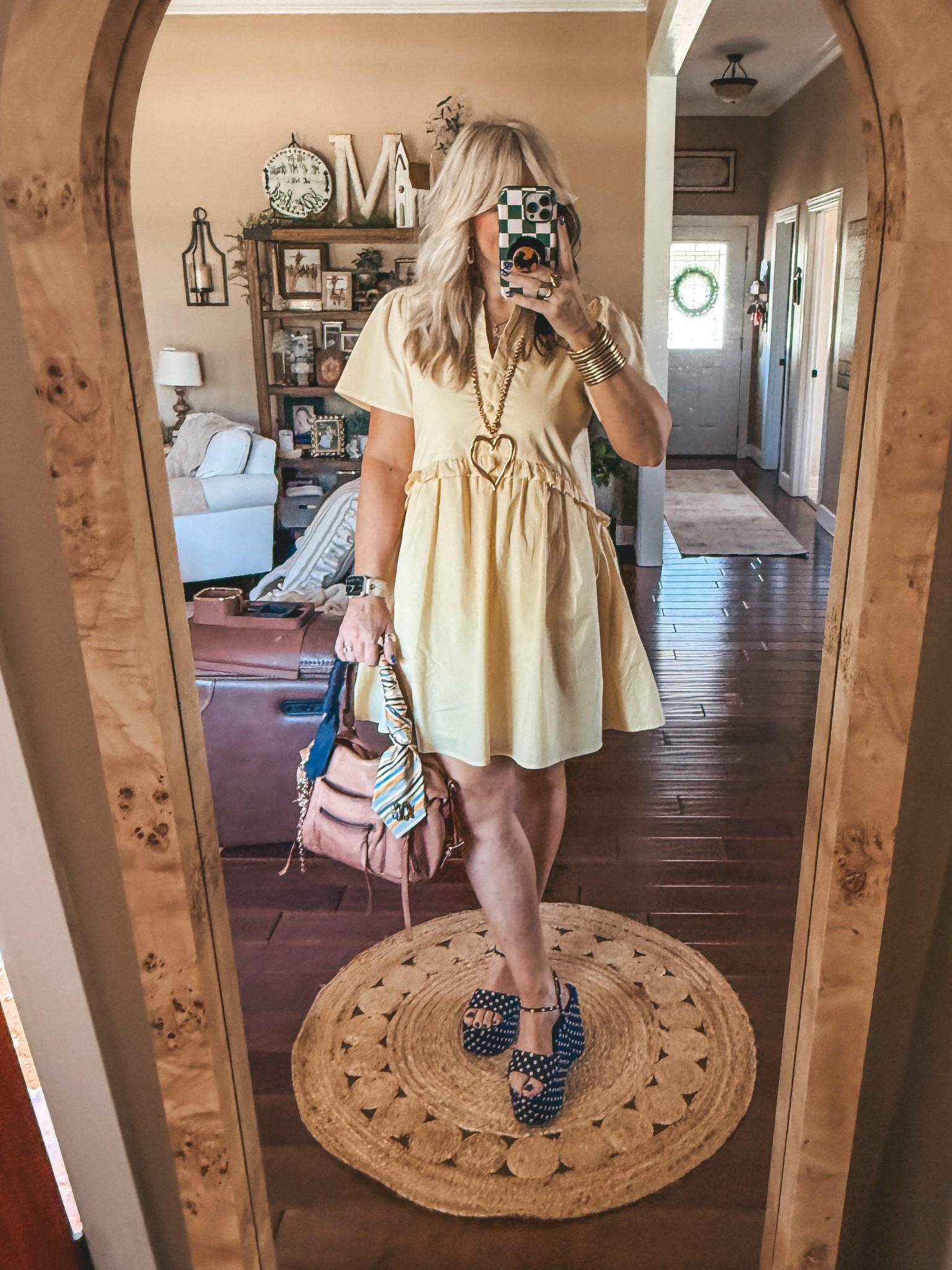 I can’t find my dress anymore in yellow but it’s available in white still and very affordable. I sized down to a small. My sandals are pricey but adorable I they run true to size. 
#dress #easterdress #belk 

#LTKgrwm #LTKootd #LTKOver40