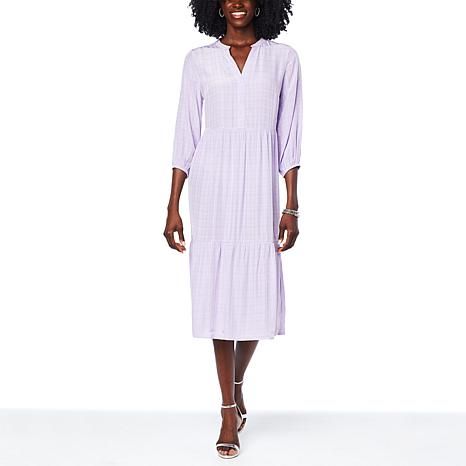 G by Giuliana Woven Silky Tiered Midi Dress - 20325159 | HSN | HSN