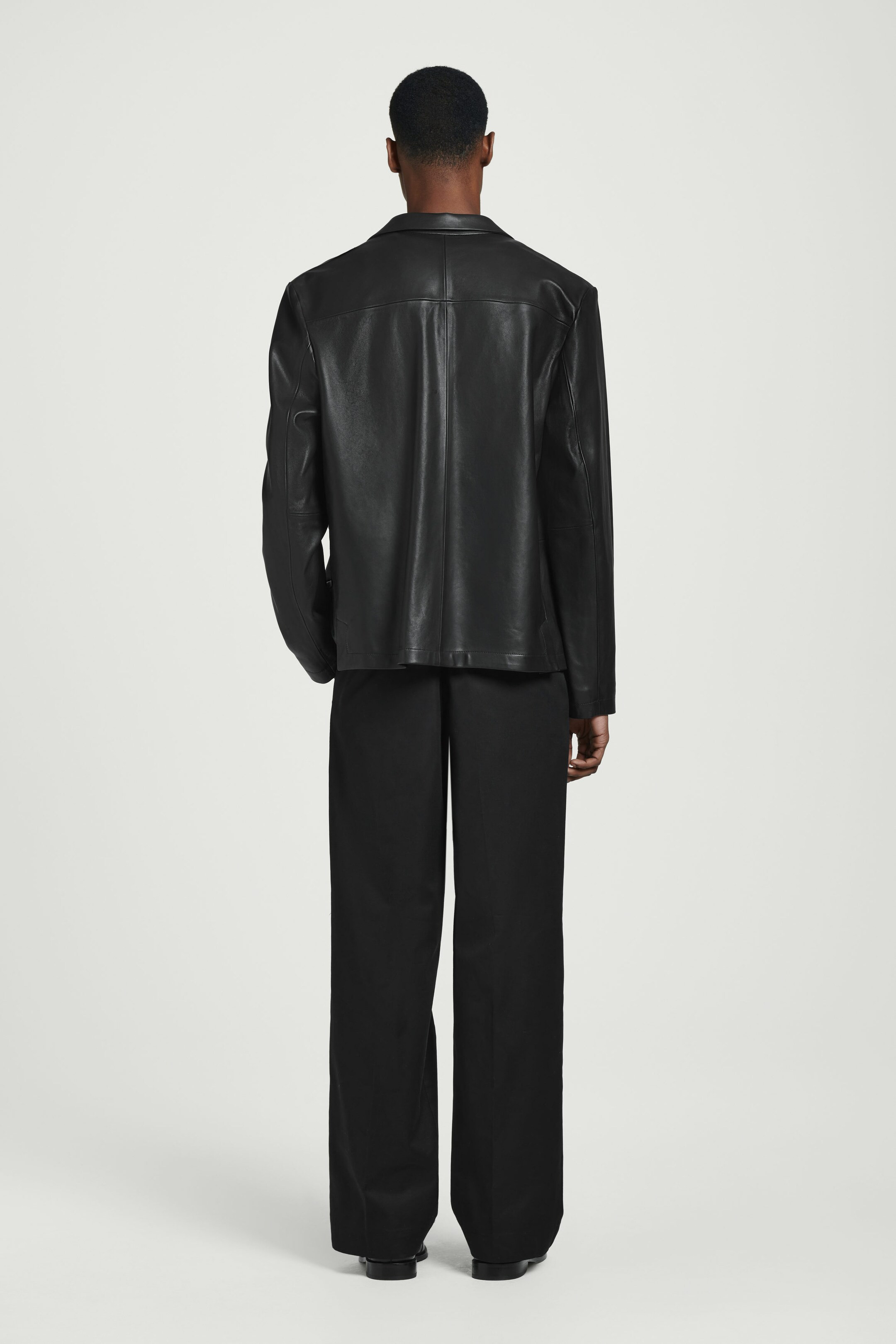 RELAXED COTTON STRAIGHT-LEG TROUSERS - BLACK | COS UK