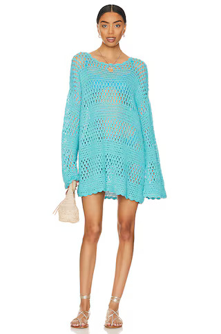Show Me Your Mumu Paula Pullover in Turquoise Crochet from Revolve.com | Revolve Clothing (Global)