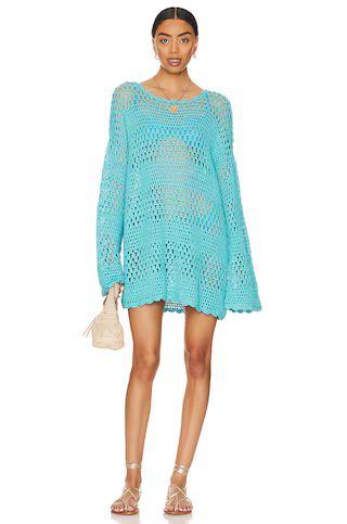 Show Me Your Mumu Paula Pullover in Turquoise Crochet from Revolve.com | Revolve Clothing (Global)