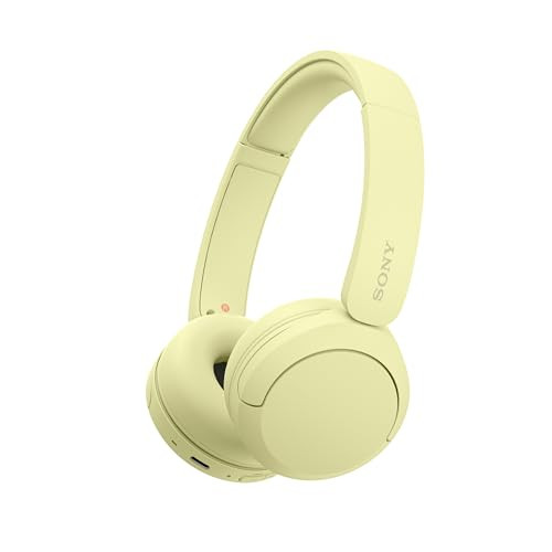 Sony WH-CH520 Wireless Headphones Bluetooth On-Ear Headset with Microphone and up to 50 Hours Battery Life with Quick Charging, Butter Yellow | Amazon (US)