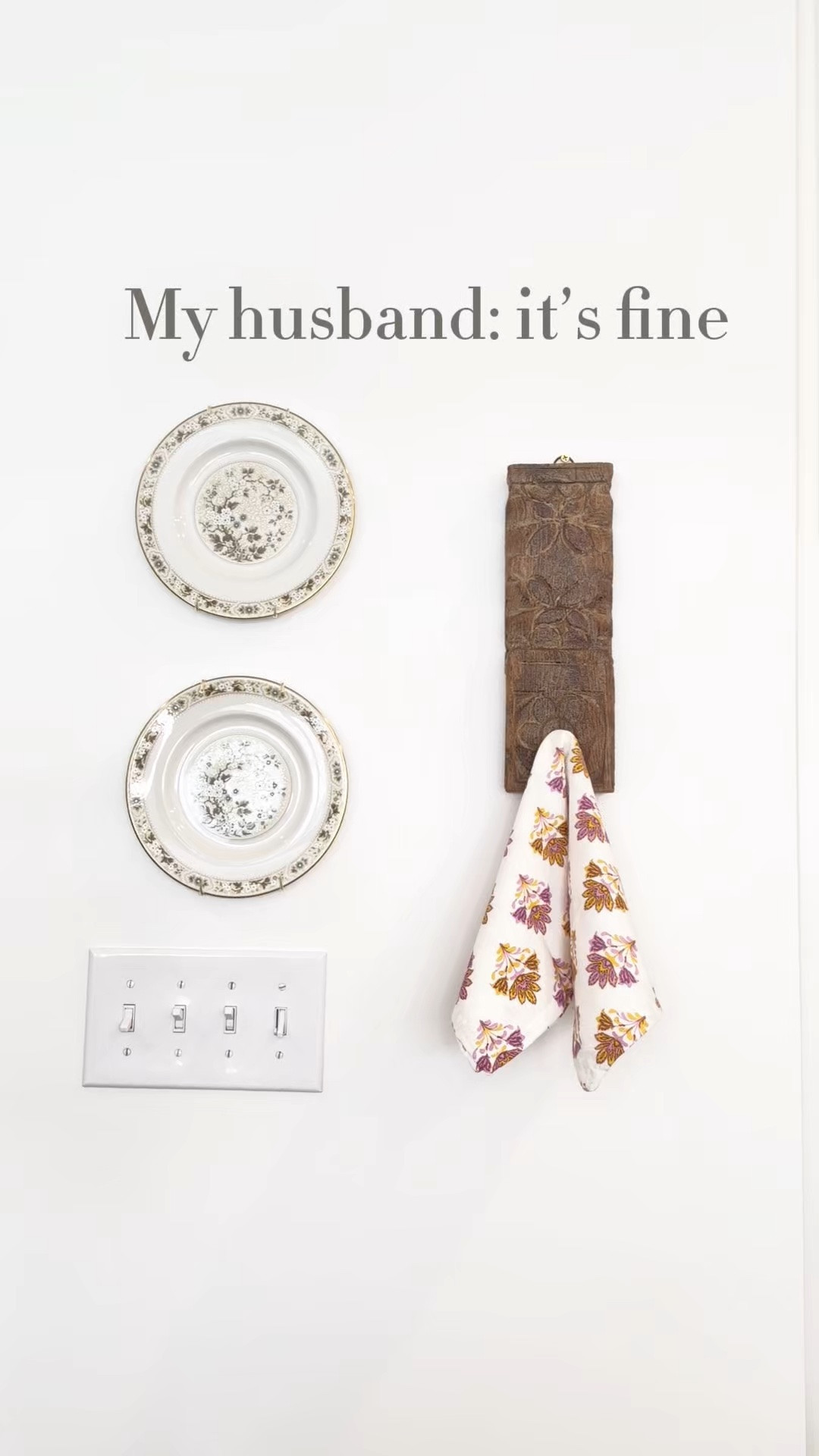 My husband said it was fine… I disagreed 😅

I switched out the wall plate for brass and now the whole space feels pulled together. It’s always the smallest updates that make the biggest impact.

Shop it here 🤍