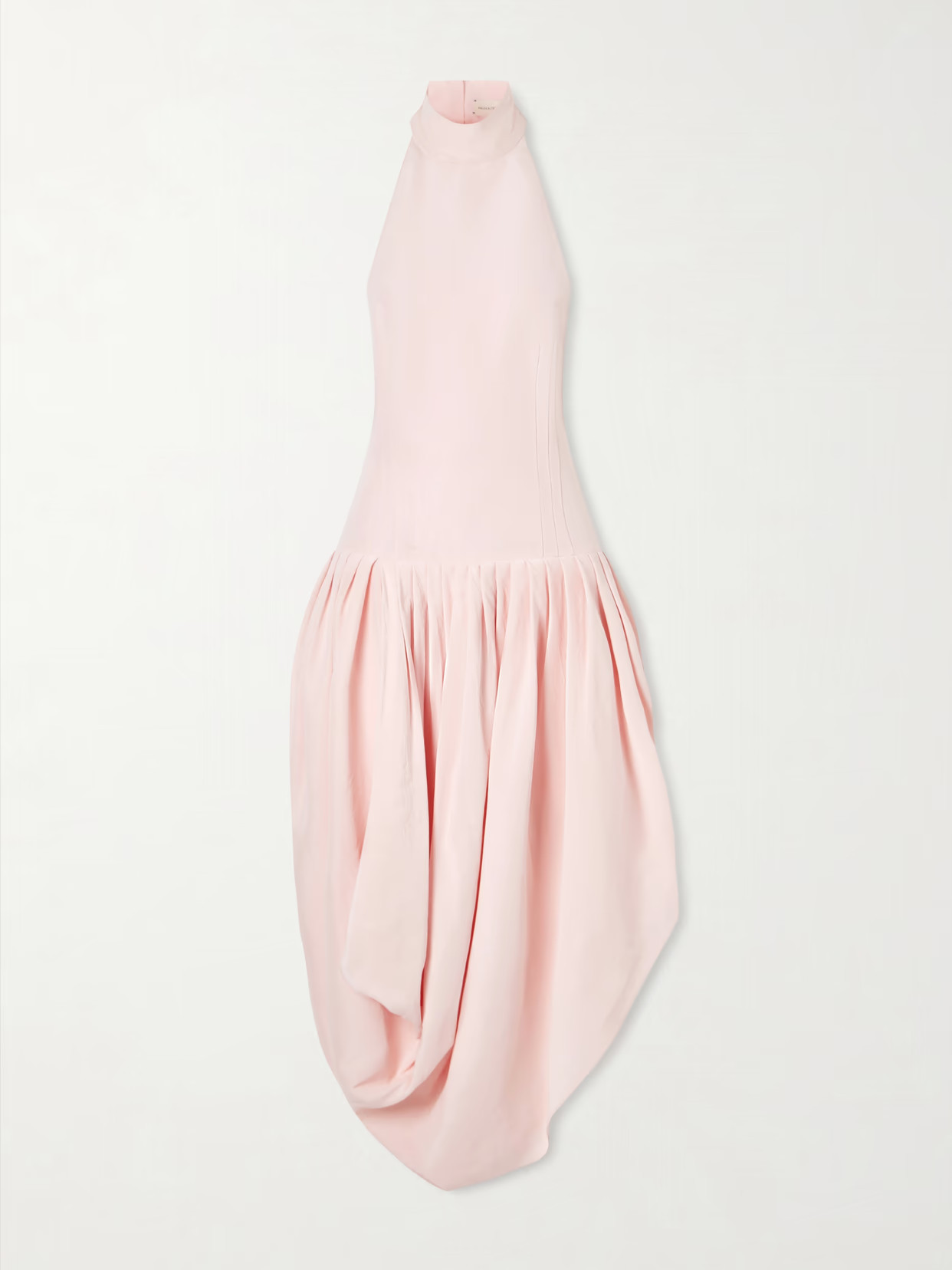 Magda Butrym - Pleated Draped Silk Halterneck Midi Dress - Pink | NET-A-PORTER (UK & EU)