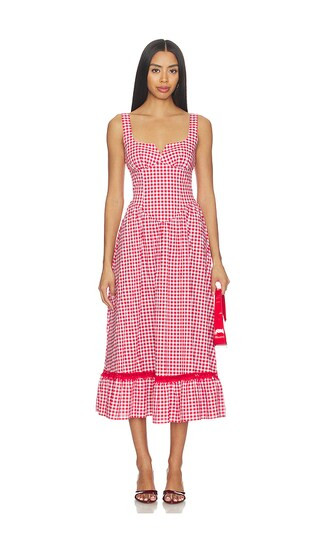 Liam Midi Dress in Sriracha Gingham | Revolve Clothing (Global)