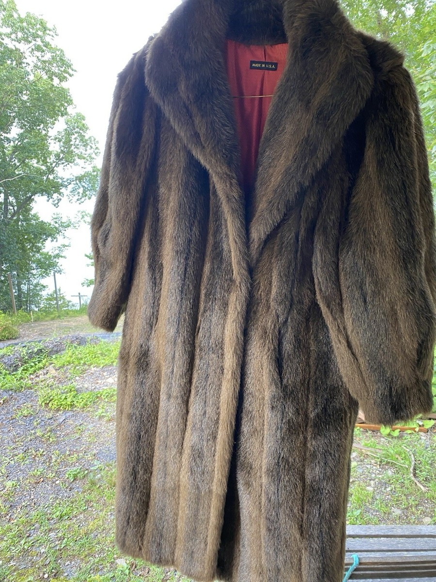 Vintage Furs USA Womens L Dark Brown Mink  Faux Fur L/xl | eBay US