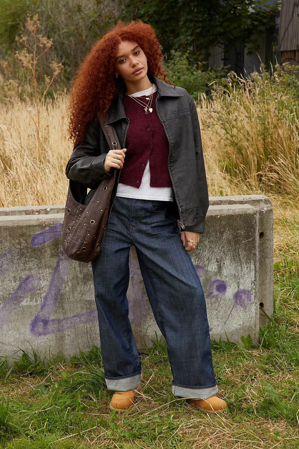 BDG Chaqueta bombardera de cuero sintético Billy | Urban Outfitters (US and RoW)