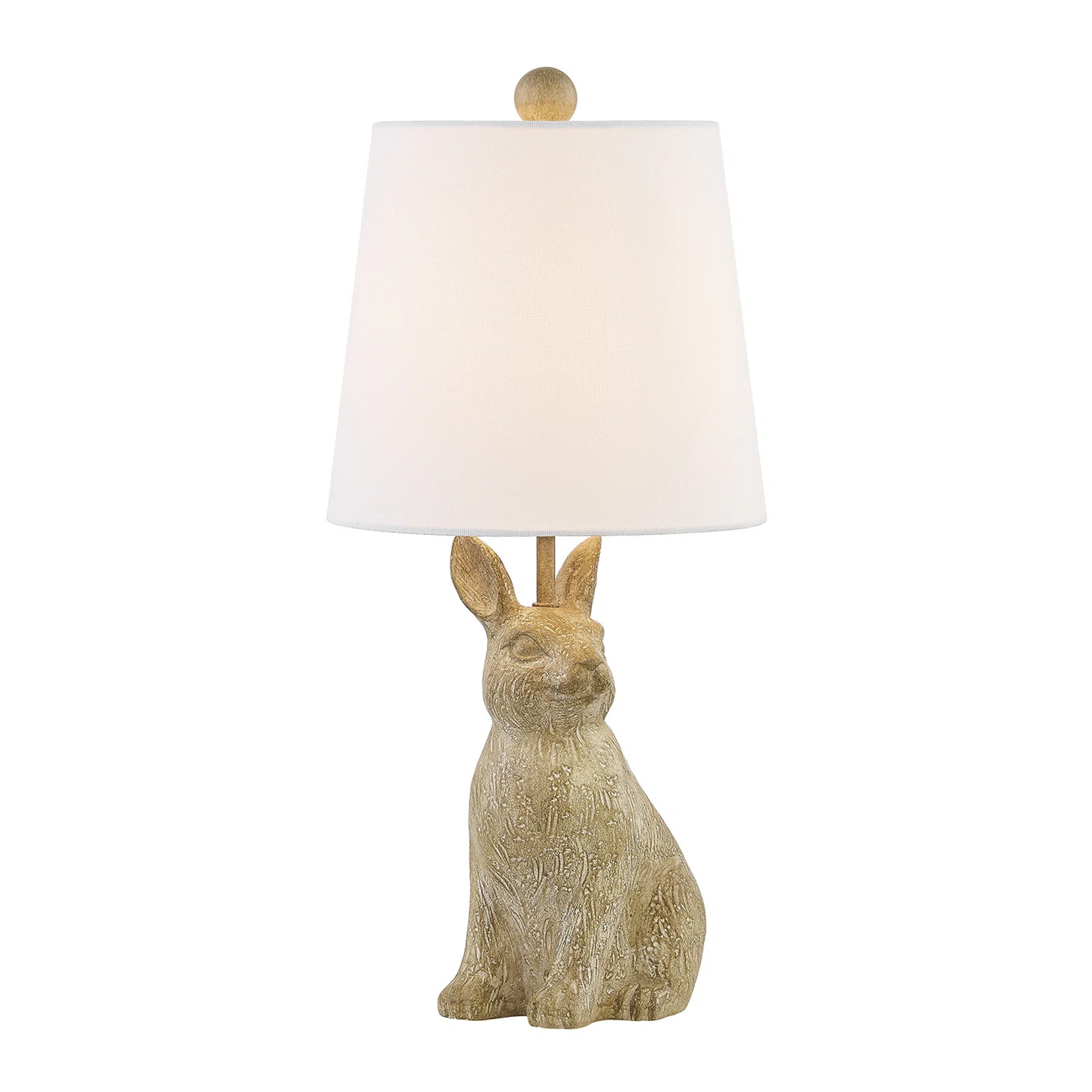 19"H Light Brown Resin Rabbit Table Lamp  With Shade | Wayfair North America