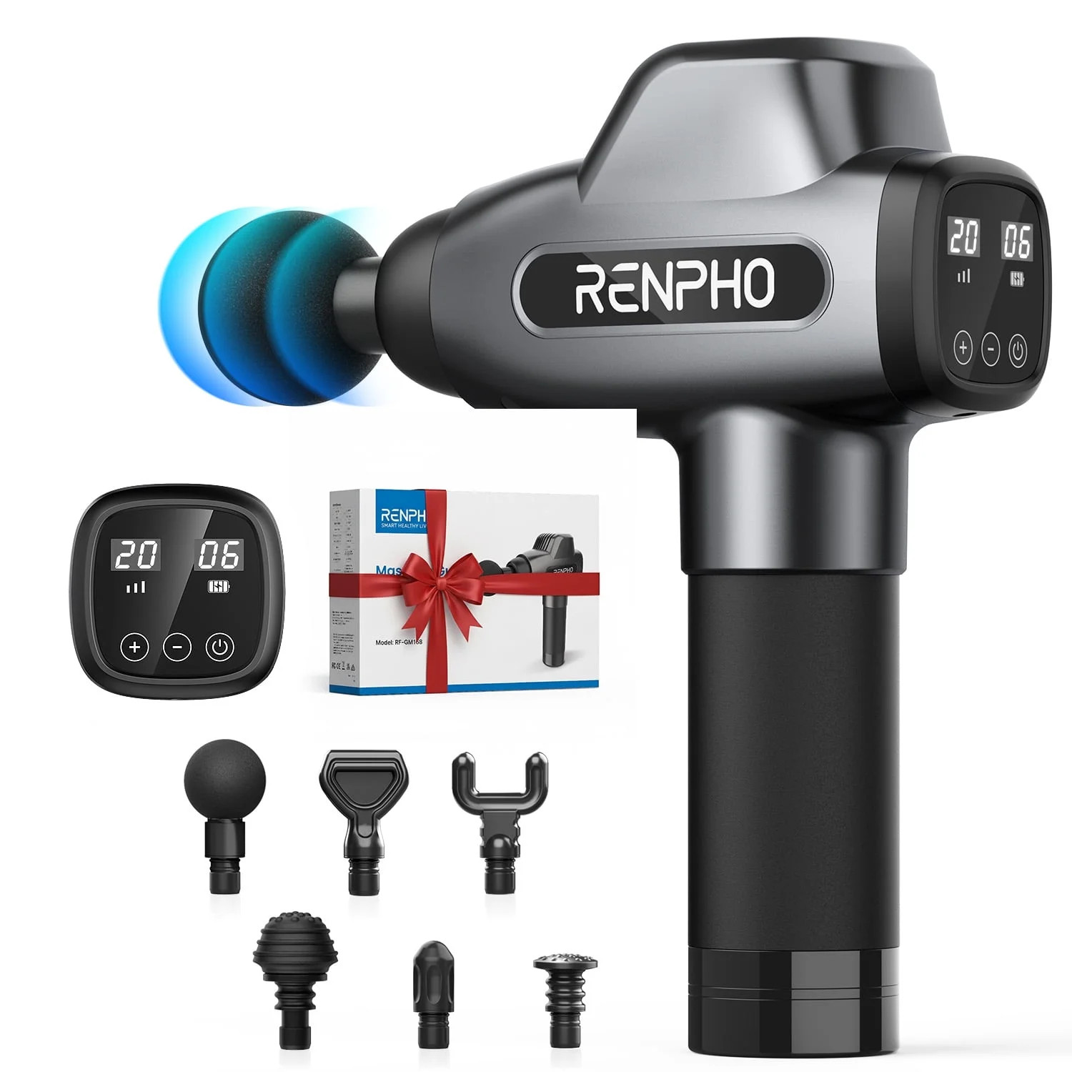 RENPHO Body Massager Muscle Massage Gun for Pain Relief Deep Tissue with 6 Massage Heads, FSA HSA... | Walmart (US)