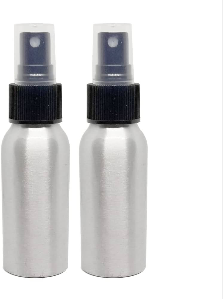 GreenHealth 2 oz - Aluminum Refillable Travel Spray Bottle w/Black Sprayer (Pack of 2) | Amazon (US)