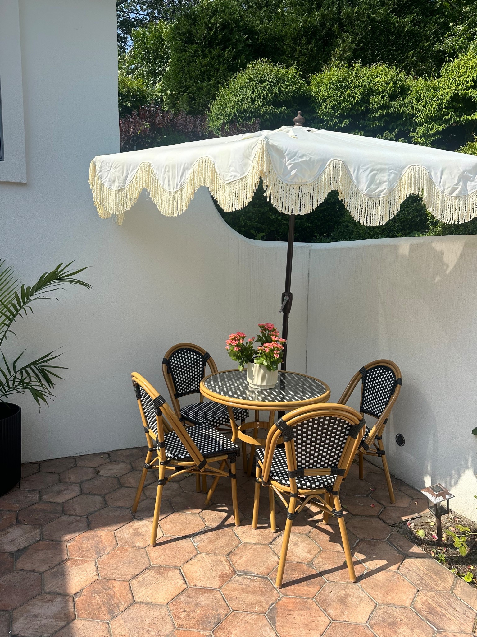 Our cute outdoor bistro set we put together! Excited for more time spent here now that the weather’s warming up! ☀️

#LTKHome #LTKStyleTip