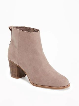 Old Navy Womens Sueded Side-Zip Ankle Boots For Women New Taupe Size 10 | Old Navy US