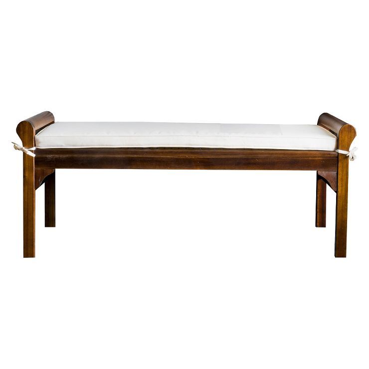 Nelson Wood Bench with Cushion Mahogany - Christopher Knight Home | Target