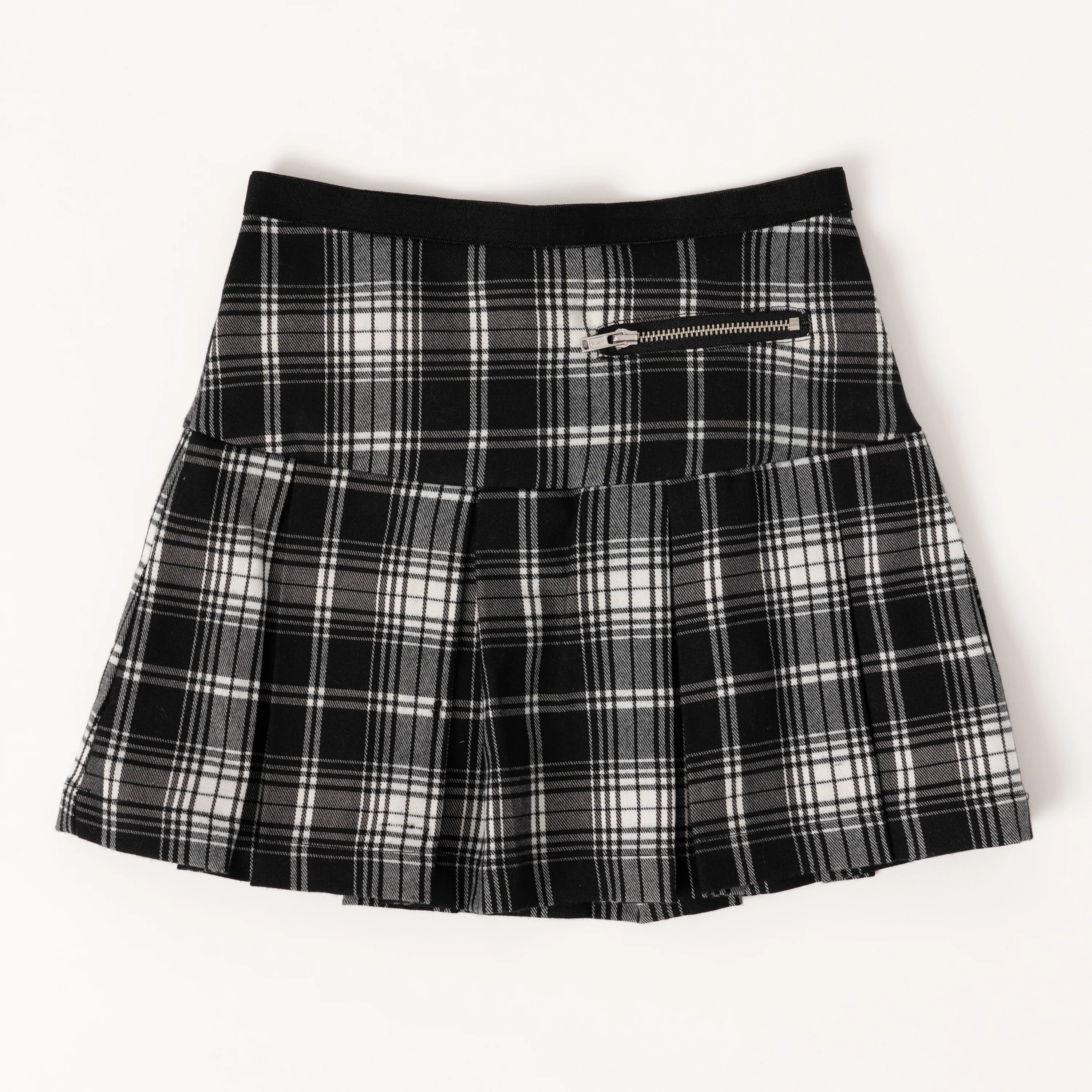 KIDPIK Girls Pull On Plaid Pleated Ruffle Skirt | Kidpik Cream | Kidpik Basics
