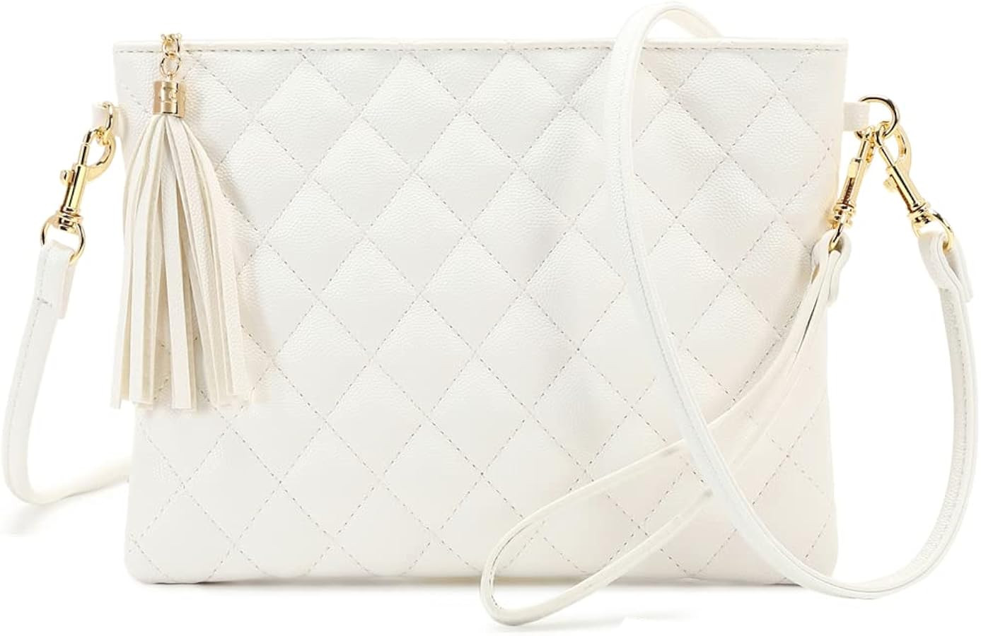 CYHTWSDJ Trendy Vegan Leather Shoulder Purses, Clutch Wallet with Wristlet Strap,Small tassel Cro... | Amazon (US)