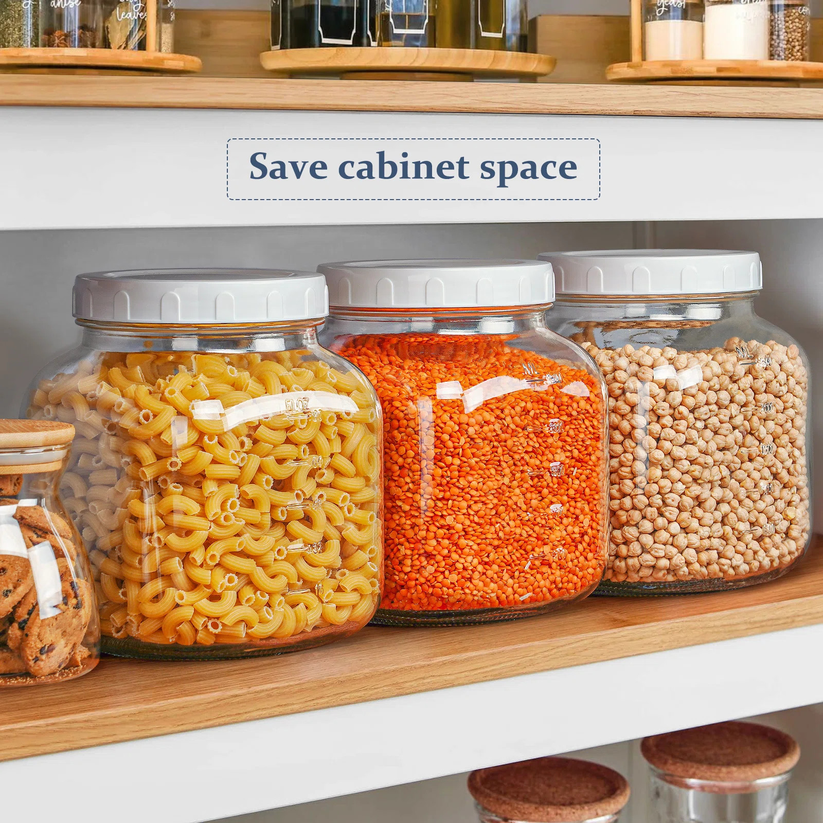 Glass Storage Jars with Airtight Lids and for Fermenting, Pickle108 oz Clear (Set of 2) | Wayfair North America