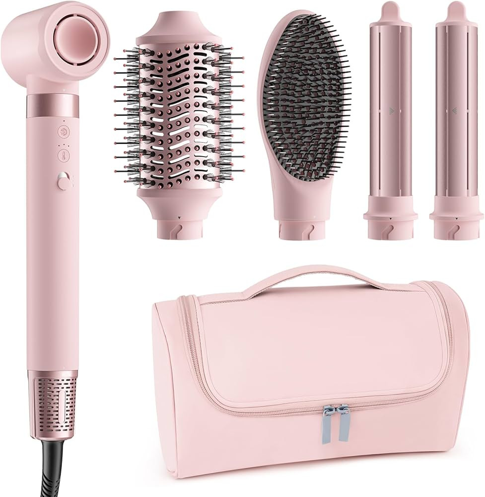 MESCOMB 5 in 1 Hot Air Styler Wrap - High-Speed Hair Dryer, Volumizing Brush with Auto Curlers, F... | Amazon (US)