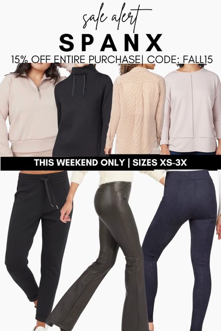 Spanx on sale this weekend with code FALL15! I wear a 2x in all of these! Anything air essentials is the most amazing fabric I’ve ever had on my body. Also obsessed with all the pants! The flares do run long. 

#LTKsalealert #LTKCyberweek #LTKcurves