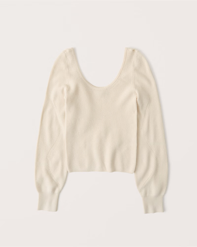Long-Sleeve Scoopneck Sweater Top | Abercrombie & Fitch (US)