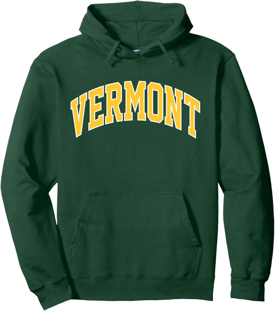 Vintage Vermont Green Men Vermont Women Retro White Gold VT Pullover Hoodie | Amazon (US)