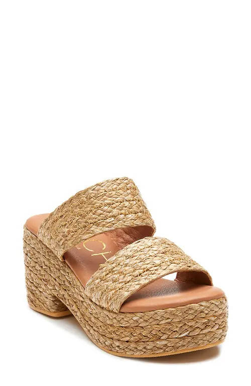 Coconuts by Matisse Ocean Ave Espadrille Platform Slide Sandal in Cognac at Nordstrom, Size 8 | Nordstrom