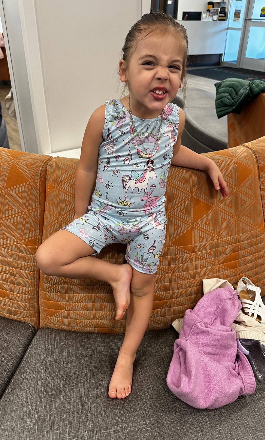 Gymnastics day = silly faces + comfy leo ✔️
Linking her leotard + class essentials for any moms prepping for activities 🤍