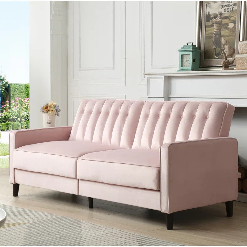 Oswaldo 80'' Velvet Square Arm Sleeper | Wayfair North America