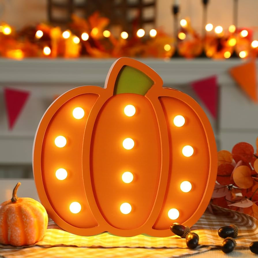 FestalMart Fall Decor-Fall Decorations for Home-Light Up Wooden Pumpkins- Handmade Pumpkins with ... | Amazon (US)