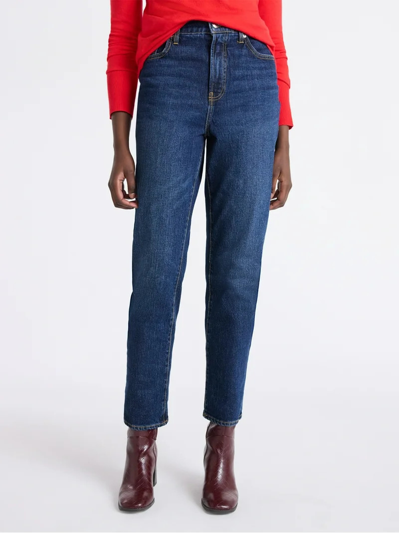 Free Assembly Women's and Women's Plus High Rise Straight Jeans, 30" Inseam, Sizes 0-26W - Walmar... | Walmart (US)