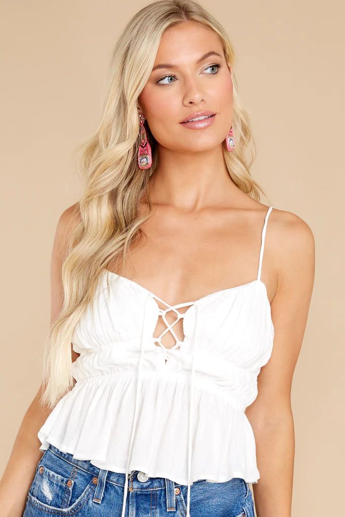 Daily Choice White Crop Top | Red Dress 