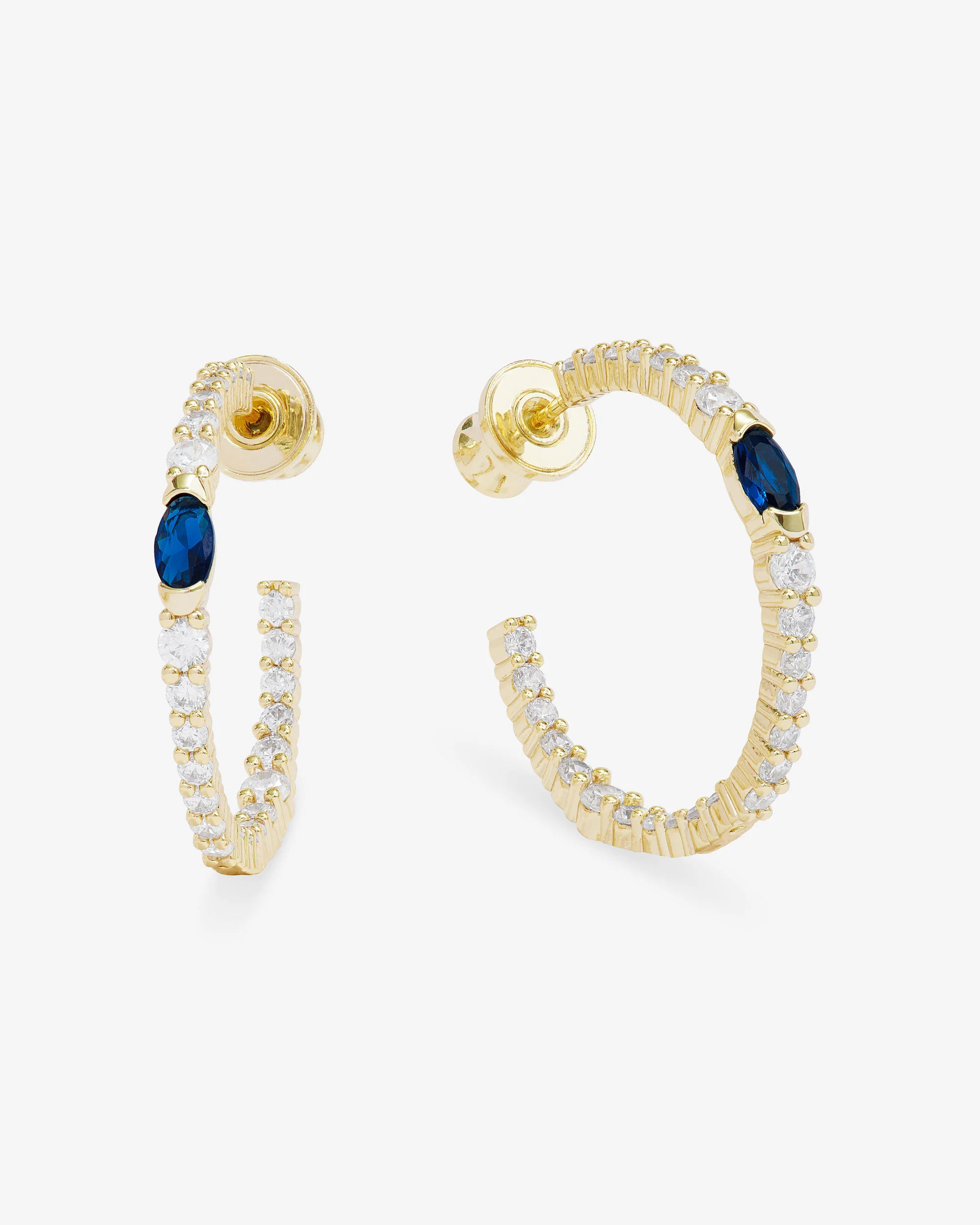The Maven Hoops 1" - Gold|Blue Sapphire | Melinda Maria Jewelry