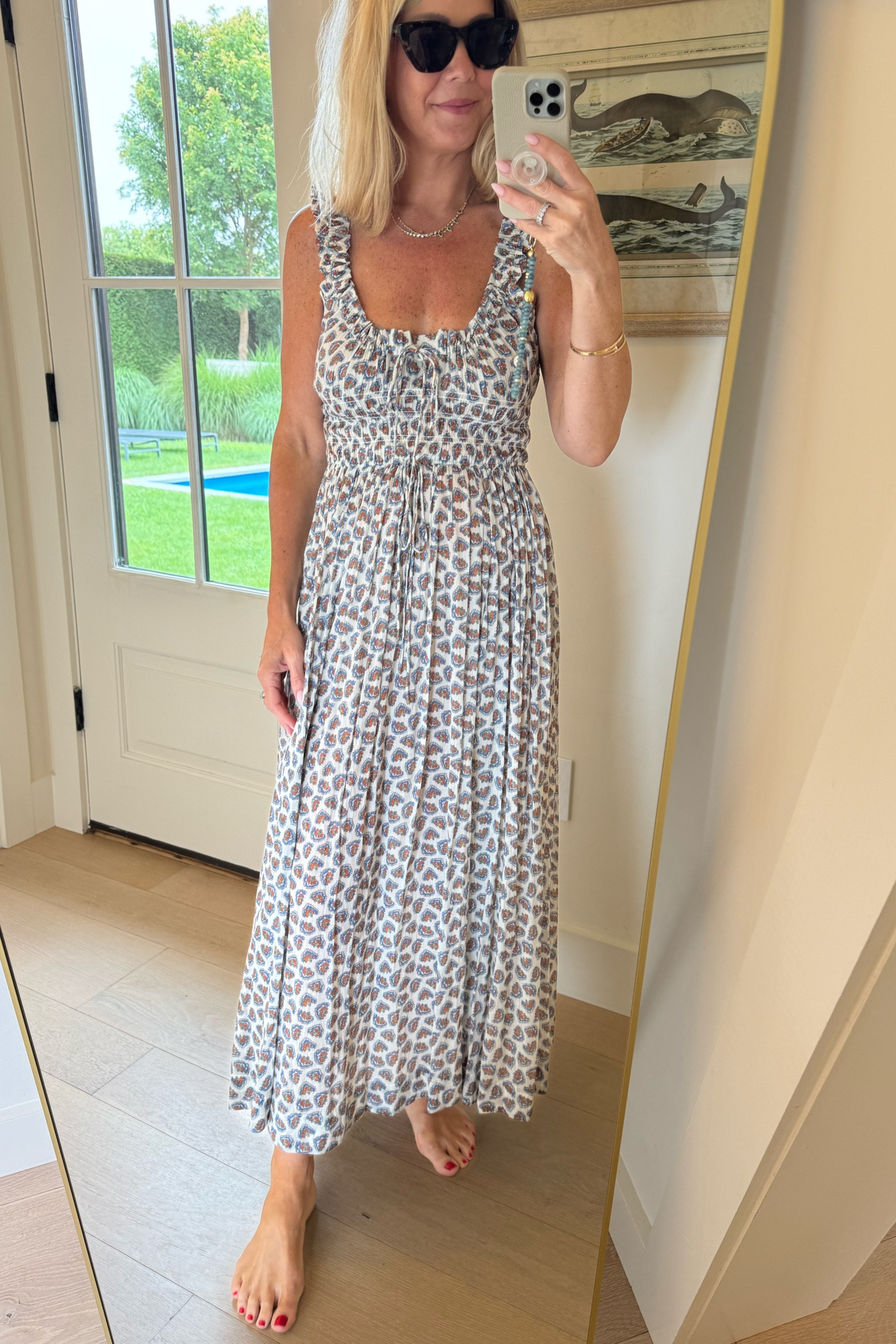 Wearing a medium, old print