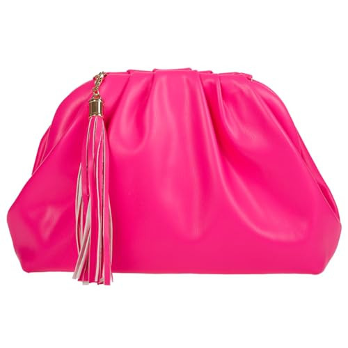 JNB Dumpling Bag for Women Clutch Purses, Cloud Crossbody Handbag Soft Shoulder,party,Wedding Bag,S/Hot pink | Amazon (US)