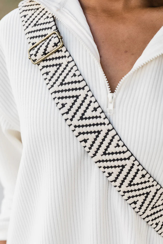 All The Feels Black Sling Bag With Removable Printed Strap | Pink Lily